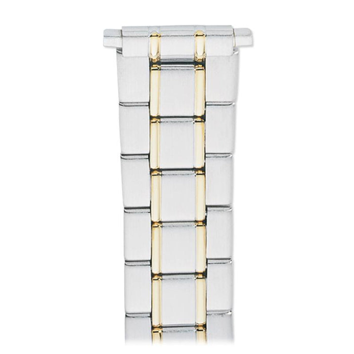 Men's 18-22MM Wrapped Link Straight Adjustable End with Removable Links for Sizing in Silver, Gold and Dual Tone