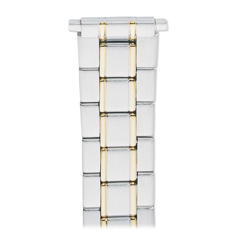 Men's 18-22MM Wrapped Link Straight Adjustable End with Removable Links for Sizing in Silver, Gold and Dual Tone