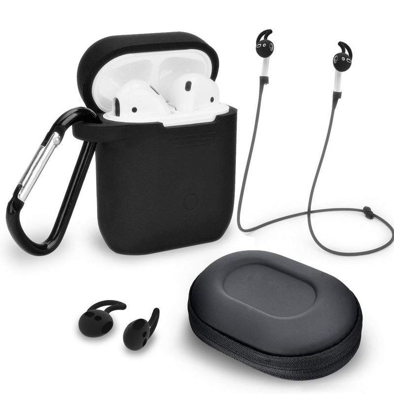 SILICONE APPLE AIR POD CASE PROTECTOR AND ACCESSORIES KIT