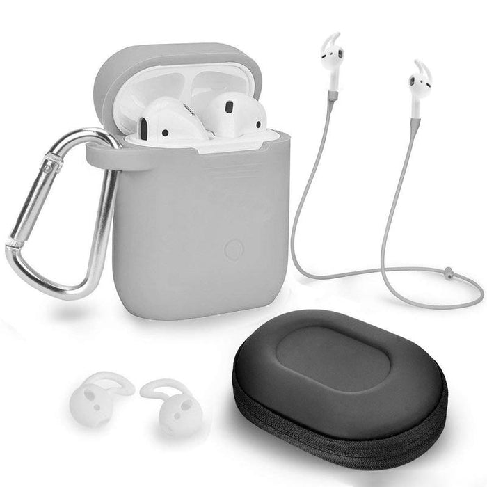 SILICONE APPLE AIR POD CASE PROTECTOR AND ACCESSORIES KIT