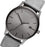 Men's Classic Monochrome grey leather banded watch. Dial sized at 45mm and 10mm thick. The grey dial is fashioned with brushed grey markers and a date wheel positioned at the three o'clock marker. 