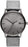 Men's Classic Monochrome grey leather banded watch. Dial sized at 45mm and 10mm thick. The grey dial is fashioned with brushed grey markers and a date wheel positioned at the three o'clock marker. 