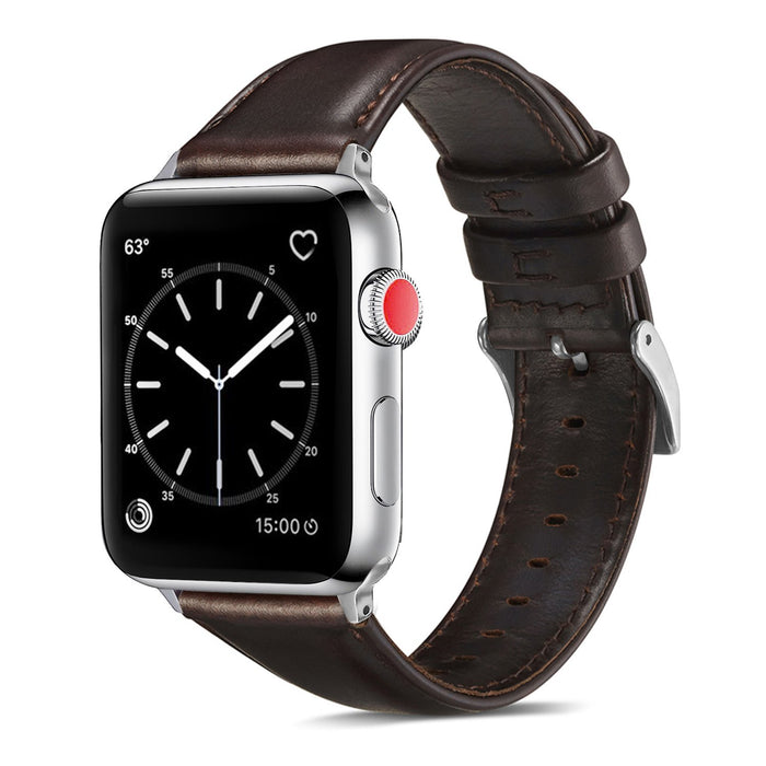 Luxury Black Leather 38/40mm Or 42/44mm Apple Watch Band