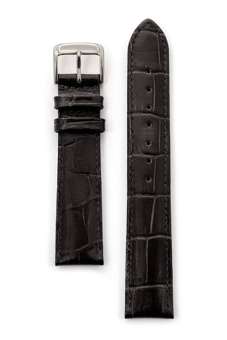 Men's Padded Alligator Grain Leather Band in Black and Brown