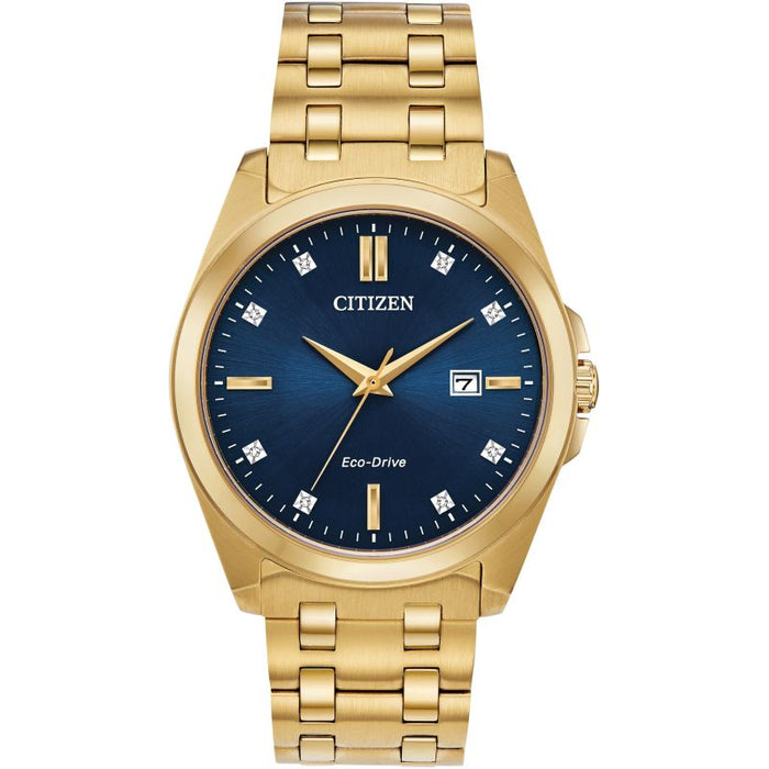 Citizen gold watch with blue dial. BM7103-51L