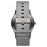 Men's Classic Monochrome grey leather banded watch. Dial sized at 45mm and 10mm thick. The grey dial is fashioned with brushed grey markers and a date wheel positioned at the three o'clock marker. 