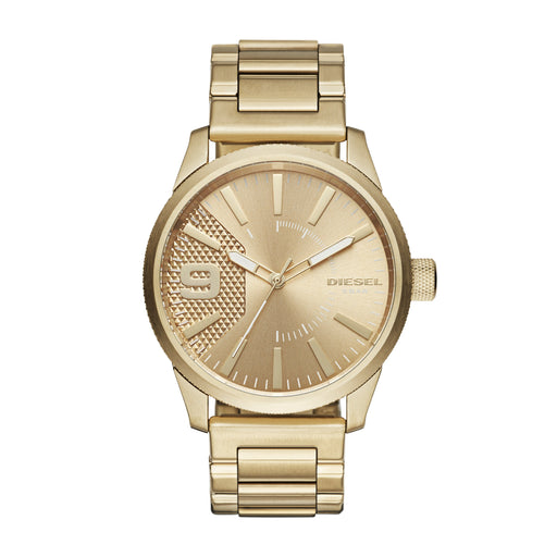 Diesel Rasp Gold Dial Gold Bracelet - Time After Time Watches