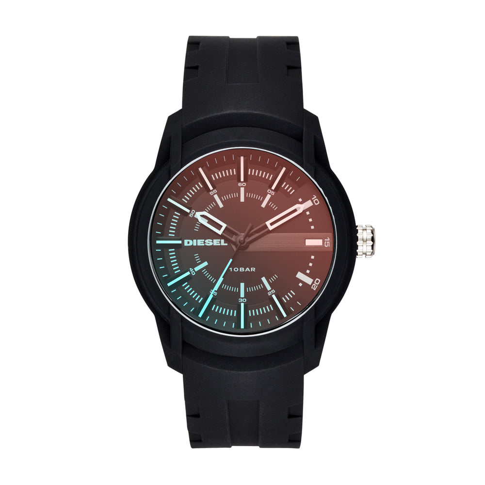 Diesel Armbar Mirror Dial Black  Case Black Silicone Strap - Time After Time Watches
