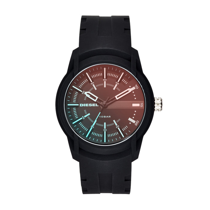 Diesel Armbar Mirror Dial Black  Case Black Silicone Strap - Time After Time Watches