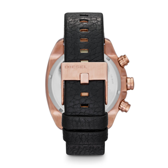 Diesel Mega Chief Black Dial White Indexes Black Bracelet - Time After Time Watches