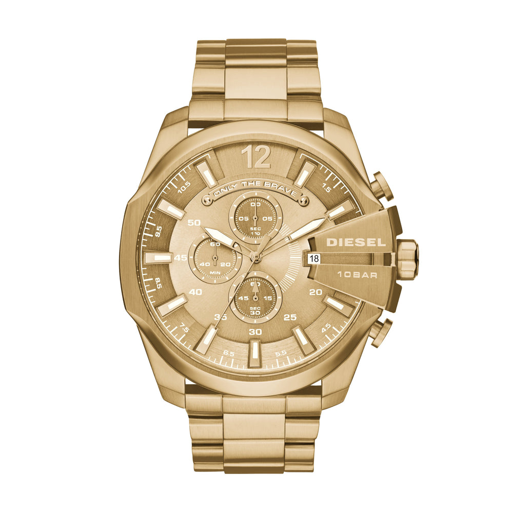 Diesel Mega Chief Gold Dial Gold Bracelet - Time After Time Watches