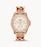 Riley Multifunction Rose-Tone and Sand Leather Watch