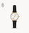 Carlie Three-Hand Black Eco Leather Watch