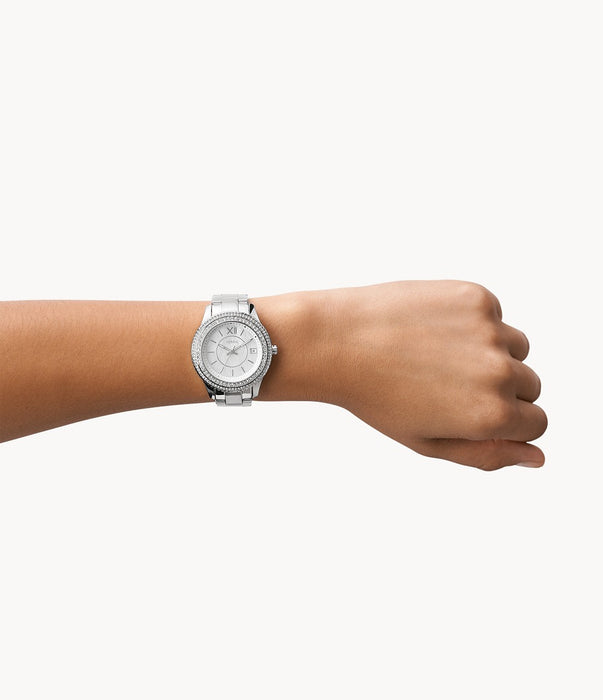 Fossil Stella Three-Hand Date Stainless Steel Watch ES5130 - Time After Time Watches