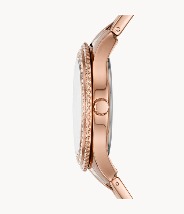 Stella Three-Hand Date Rose Gold-Tone Stainless Steel Watch