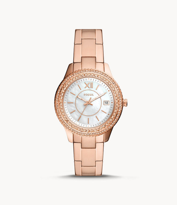 Stella Three-Hand Date Rose Gold-Tone Stainless Steel Watch