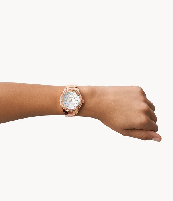 Stella Three-Hand Date Rose Gold-Tone Stainless Steel Watch