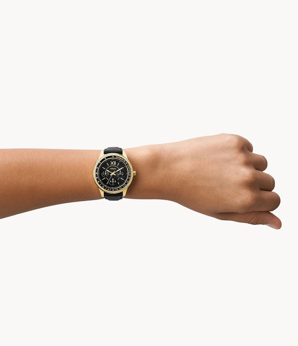 Fossil Stella Multifunction Black Eco Leather Watch ES5135 - Time After Time Watches