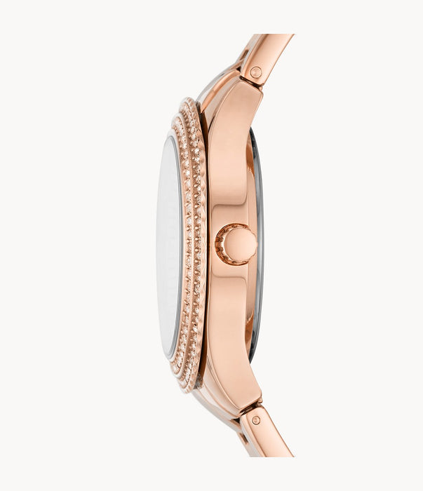 Stella Three-Hand Date Rose Gold-Tone Stainless Steel Watch