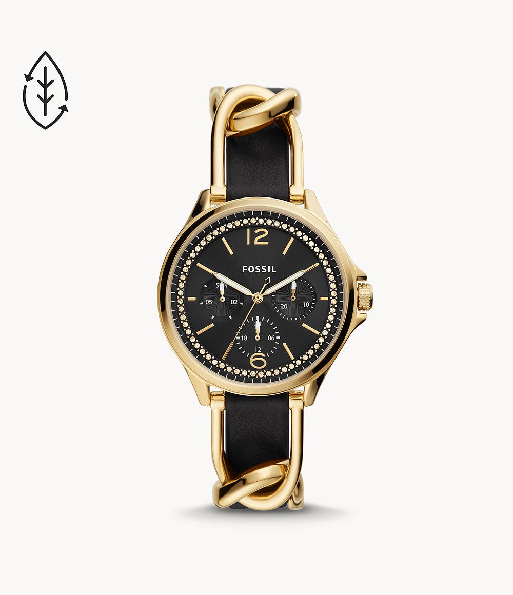 Sadie Multifunction Black Eco Leather Watch ES5140 — Time  display picture 3