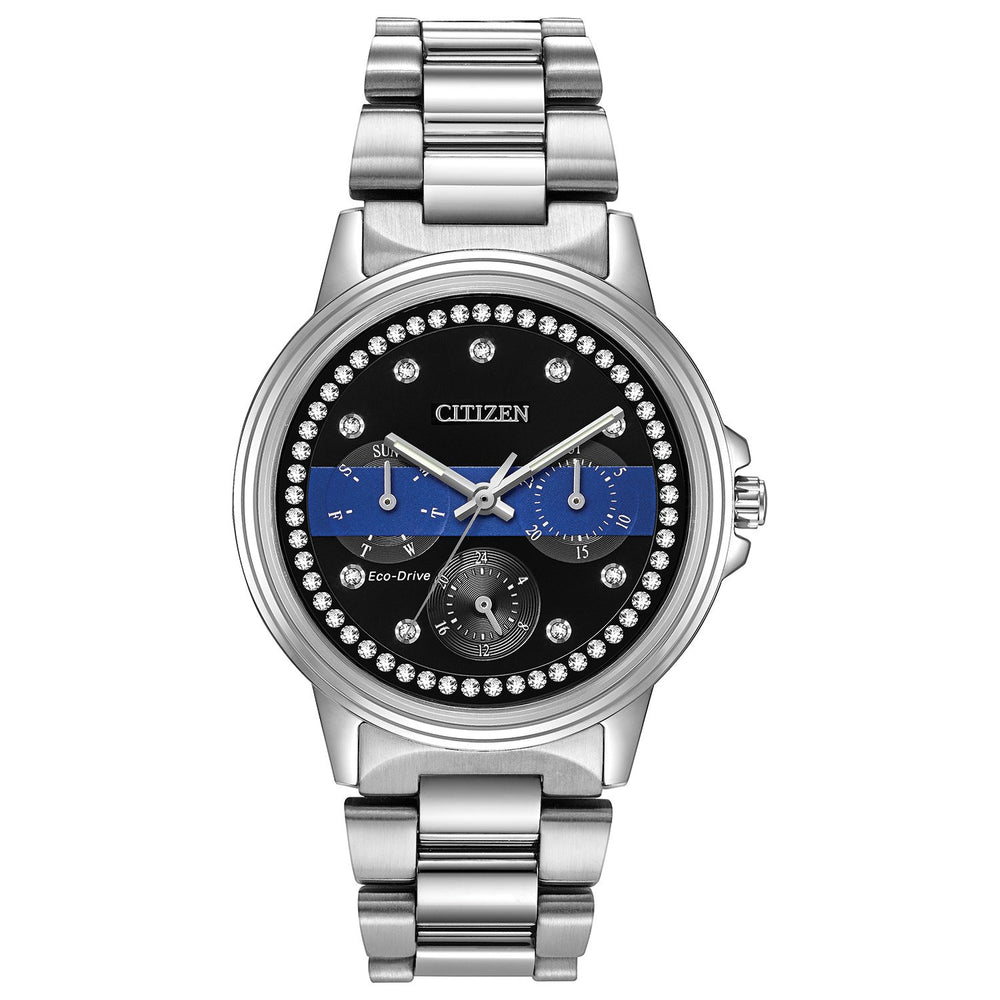 Citizen Citizen Ladies Thin Blue Line Multifunction Dial Crystal Women's Watch FD2041-54E - Time After Time Watches