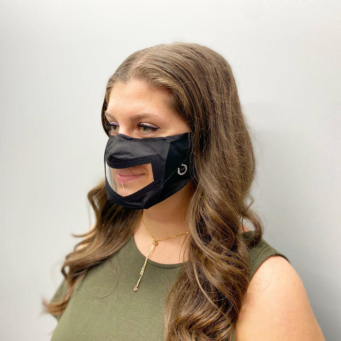 Face mask with clear window for hearing impaired