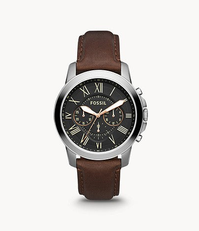 Fossil Grant Chronograph Brown Leather Watch FS4813