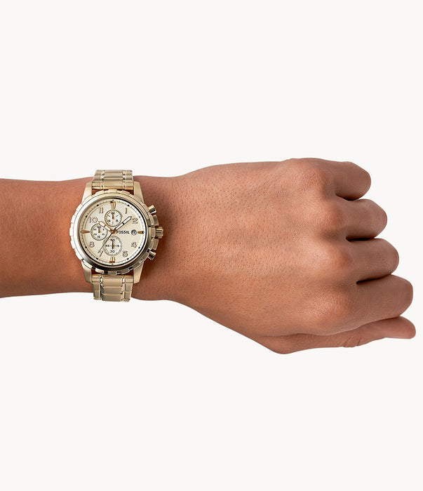 Fossil Dean Chronograph Gold-Tone Stainless Steel Watch FS4867IE