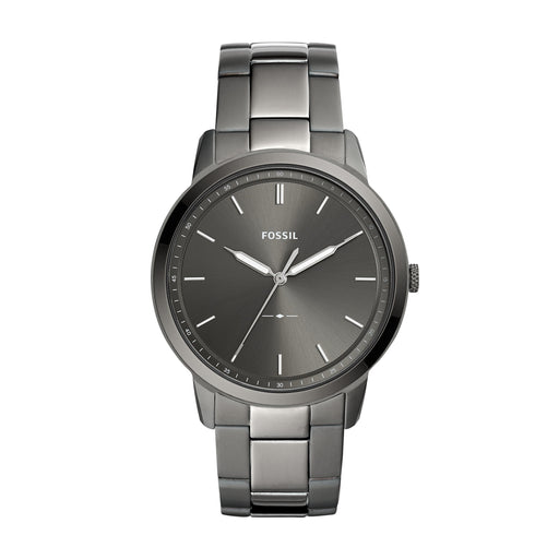 This grey monochrome timepiece appears as a shadow on your wrist but will draw eyes to any look it accompanies. The stainless steel link bracelet attaches to the matching case and bezel that frames the matching face with subtle white hour markers and hands.