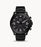 The black tone stainless steel bracelet attaches to the matching case and circular bezel. The black dial features dark gray hour markers and numerals and hands as well as 3 sub dials with a similar color scheme.