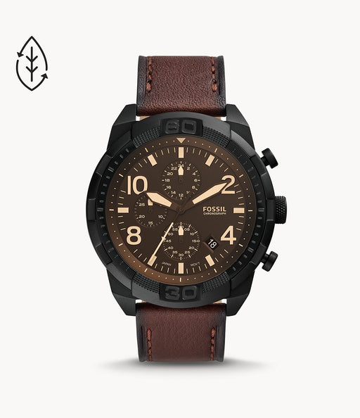 Bronson Chronograph Dark Brown Eco Leather Watch