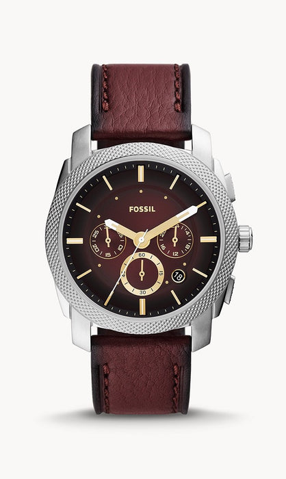 Machine Chronograph Burgundy Eco Leather Watch