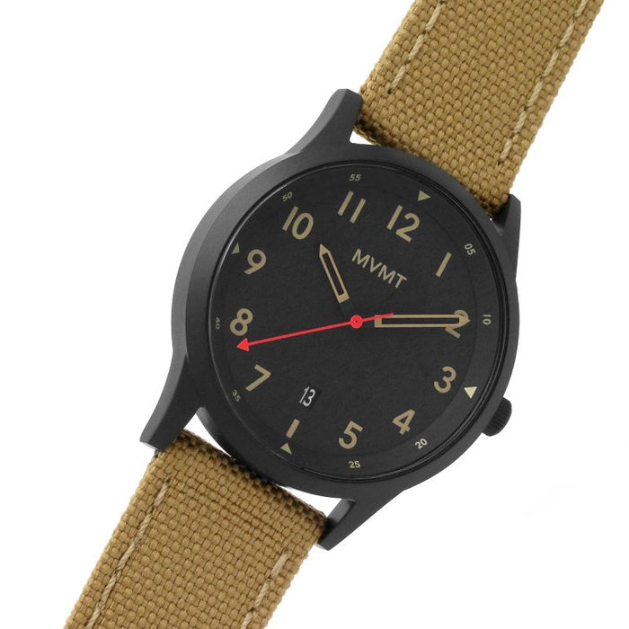 MVMT Field Black Dial Tan Canvas