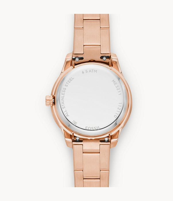 Fossil Stella Automatic Rose Gold-Tone Stainless Steel Watch ME3211 - Time After Time Watches