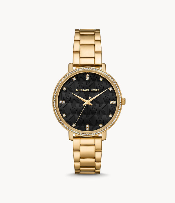 Pyper Pavé Gold-Tone Logo Watch