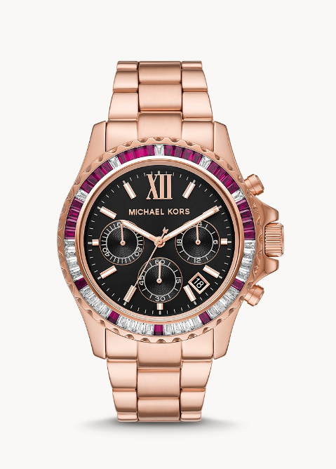 Black and rose gold michael kors watch on sale