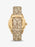 Oversized Runway Dive Pavé Gold-Tone and Metallic Logo Watch