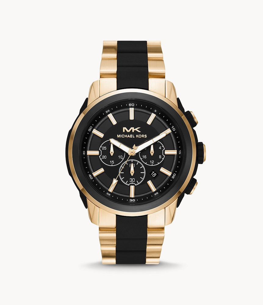 Oversized Kyle Gold-Tone and Silicone Watch