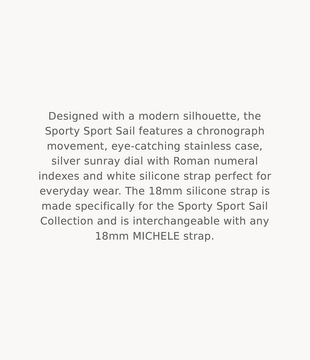 Michele Ladies' Sporty Sport Sail White Silicone