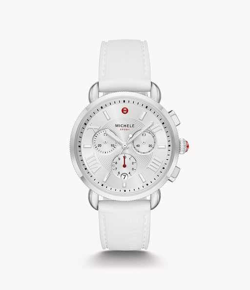 Michele Ladies' Sporty Sport Sail White Silicone