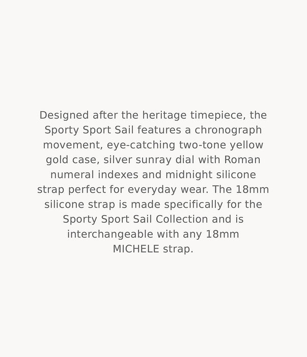 Michele Ladies' Sporty Sport Sail Midnight Silicone Watch