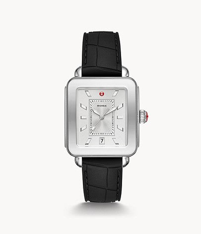 Michele Ladies' Deco Sport Stainless Black Silicone Watch
