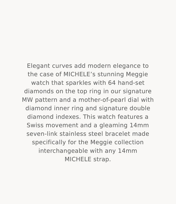 Michele Ladies' Meggie Diamond Bezel SS 14MM