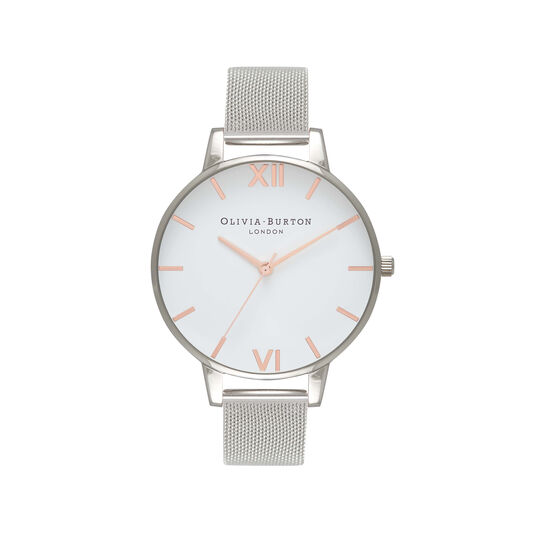 Olivia Burton Olivia Burton Rose Gold & Silver Mesh Watch OB16BD97 - Time After Time Watches
