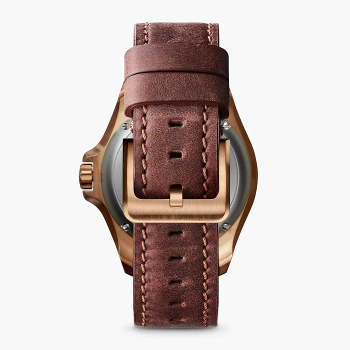 Shinola, The Bronze Monster Giftset Automatic 43mm Black Dial Brown Leather