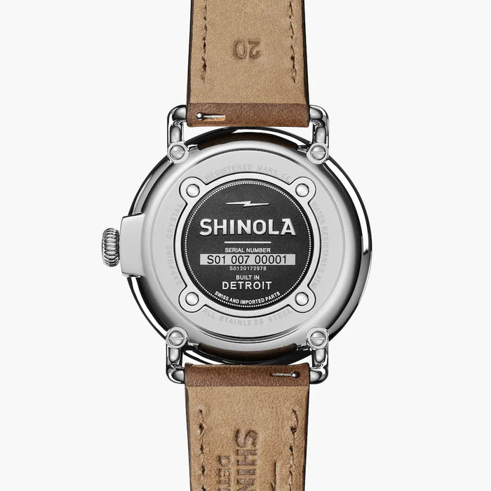 Shinola, The Runwell 41mm Matte Blue Velvet Dial Brown Leather