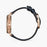 Shinola, Birdy 34mm Moon Phase White Dial Navy Leather Rose Gold PVD Case