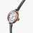 Shinola, Birdy 34mm Moon Phase White Dial Navy Leather Rose Gold PVD Case