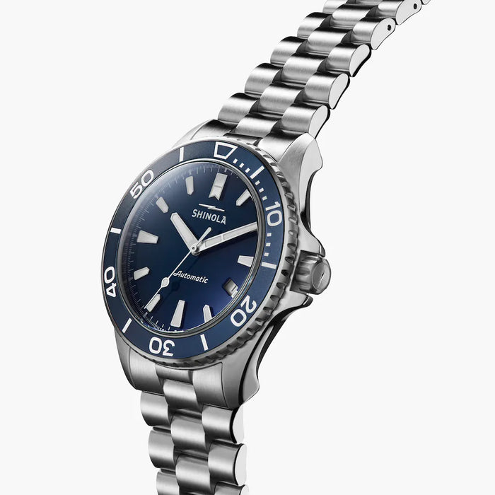 Shinola, Lake Michigan Monster Automatic 43mm Blue Dial SS Bracelet