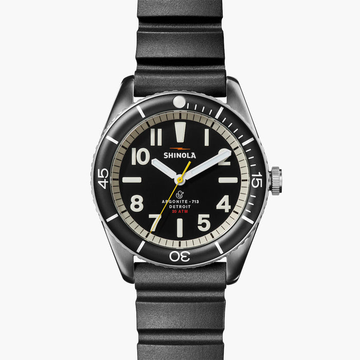 Shinola The Duck 42mm Black Dial Black Rubber Time After Time